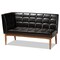 Baxton Studio Sanford Mid-Century Dark Brown Faux Leather and Walnut Brown Finished Wood 4-PC Dining Nook Set 184-11343-11345-9305-Zoro - alternate 7